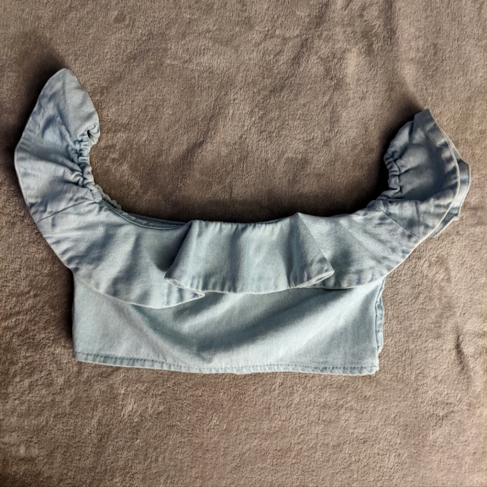Twelve by OnTwelfth Denim Crop Top Size Medium